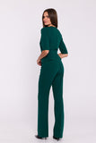 Chic V-Neck Jumpsuit with Feminine Waist Accents