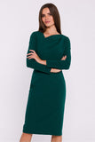 Elegant Pencil Cut Dress with Asymmetrical Neckline