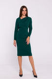 Elegant Pencil Cut Dress with Asymmetrical Neckline