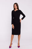 Chic Pencil Dress with Asymmetrical Neckline and Slit