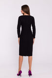 Chic Pencil Dress with Asymmetrical Neckline and Slit