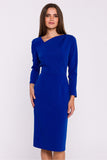 Chic Pencil Dress with Asymmetrical Neckline and Slit