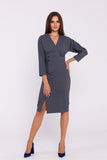 Elegant Pencil Dress with High Waist and Envelope Neckline