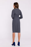 Elegant Pencil Dress with High Waist and Envelope Neckline