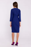 Elegant High-Waist Pencil Dress with Slit & Button Detail