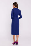 Elegant Midi Pencil Dress with V-Neck and Floral Detail