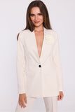 Chic Woven Jacket with Unique Flower Detail for Women