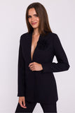 Elegant Women's Slim Fit Woven Jacket with Floral Detail