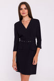 Elegant V-Neck Fabric Dress with Stylish Details