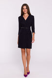 Elegant V-Neck Fabric Dress with Stylish Details