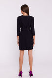 Elegant V-Neck Fabric Dress with Stylish Details