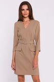 Elegant V-Neck Dress with Stylish Detailing for Any Occasion
