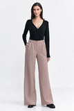 Chic Women's Relaxed Fit Wide Leg Pants with Pleated Detail