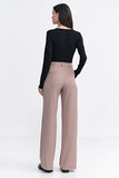 Chic Women's Relaxed Fit Wide Leg Pants with Pleated Detail