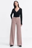 Chic Women's Relaxed Fit Wide Leg Pants with Pleated Detail
