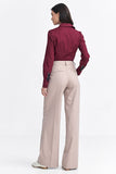 Elegant Wide Leg Pants with Contrast Stripes and Pleats