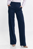Elegant High-Rise Bootcut Pants with Chic Tennis Stripes