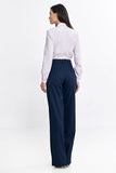 Elegant High-Rise Bootcut Pants with Chic Tennis Stripes