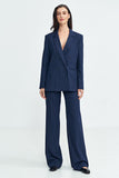 Elegant Striped Double-Breasted Blazer for Versatile Styling