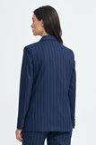 Elegant Striped Double-Breasted Blazer for Versatile Styling
