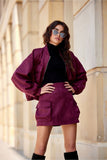 Chic Suede Mini Skirt with Cargo Pockets for Versatile Style