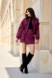 Chic Suede Mini Skirt with Cargo Pockets for Versatile Style