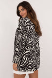 Elegant Animal Motif Women's Jacket with Shoulder Pads