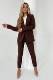 Chic Open Collar Blazer with One-Button Closure and Pockets