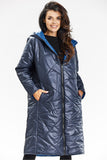 Reversible Hooded Coat with Zipper and Pockets