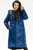 Reversible Hooded Coat with Zipper and Pockets