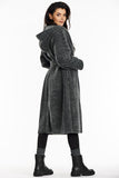 Elegant Hooded Coat with Shawl Collar for Autumn Style