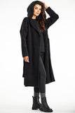 Elegant Hooded Coat with Shawl Collar for Autumn Style