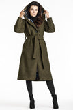 Chic Green Coat with Shawl Collar and Hood for All Occasions