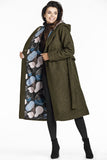 Chic Green Coat with Shawl Collar and Hood for All Occasions