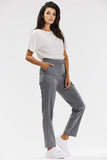 Chic Gray Pinstripe Cigarette Pants for Effortless Style