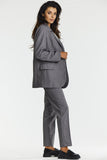 Chic Loose-Fit Gray Jacket for Effortless Elegance