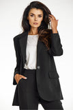 Chic Black Loose-Fit Jacket for Effortless Elegance