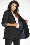 Chic Black Loose-Fit Jacket for Effortless Elegance