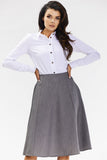 Elegant Flared Midi Skirt for Formal & Business Wear
