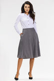 Elegant Flared Midi Skirt for Formal & Business Wear