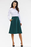 Elegant Flared Midi Skirt for Formal and Business Wear