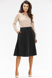 Elegant Flared Midi Skirt for Formal and Business Wear