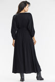 Elegant Loose Maxi Dress with Envelope Neckline and Slit