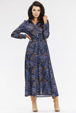 Elegant Maxi Shirt Dress with Tie Waist and Long Sleeves