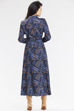 Elegant Maxi Shirt Dress with Tie Waist and Long Sleeves