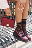 Cute Eco Leather Half Shoes with Adjustable Straps