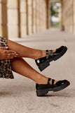 Cute Eco Leather Women's Half Shoes with Adjustable Straps