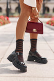 Chic Eco Leather Women's Half Shoes with Adjustable Strap
