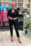 Chic Business Blazer with Slim Open Collar and Pockets