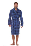 Elegant Men's Printed Bathrobe with Pockets & Embroidery